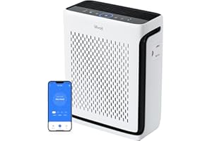 LEVOIT Purificateurs d'air avec filtres lavables pour grande pièce, chambre à coucher, maison, moniteur de qualité de l'air W