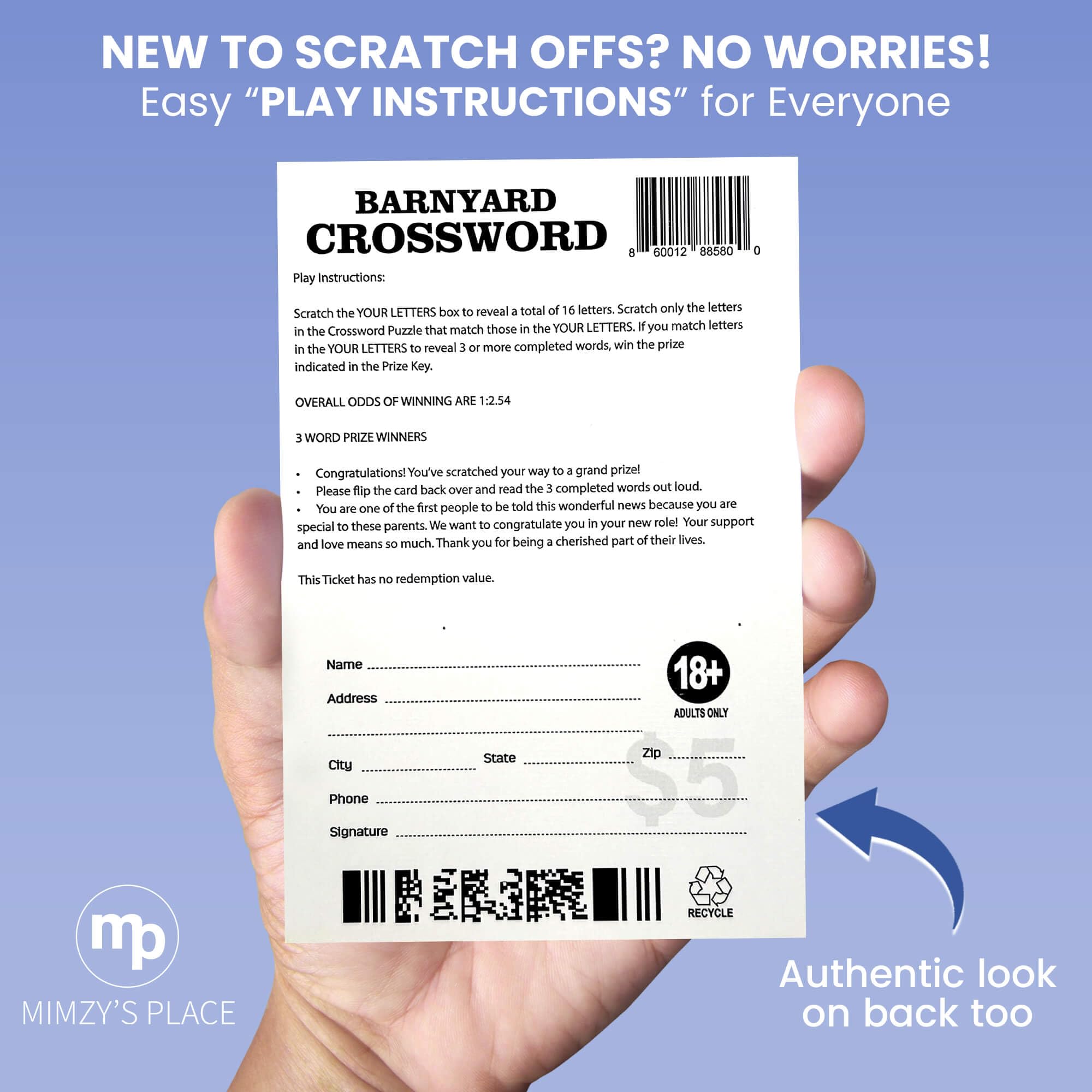 Pregnancy Announcement Lottery Scratch Off Cards for Summer! - Pack of 8 Tickets for Your Memorable Baby Announcement - Perfect Pregnancy Announcement Cards for Grandparents Husband Parents Friends
