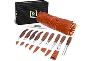 IMYMEE Wood Carving Tools Deluxe-Whittling Knife,Wood Carving Kit,Wood Whittling Kit for Beginners,Spoon Carving Kit,Woodworking Tools Set Large Wood Carving Knife Set