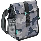 Built Crosstown Water-resistant Polyester Lunch Bag, Lightweight Insulated and Reusable with Adjustable Strap, Concrete Gray Camo