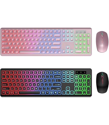 Amazon.com: 2 Pack Wireless Keyboard and Mouse Combo - RGB