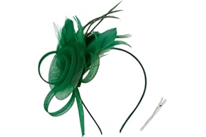 AMCAMI Fascinators Hats with Feather for Women 2025 Derby Hats Small Tea Party Hat with Headband
