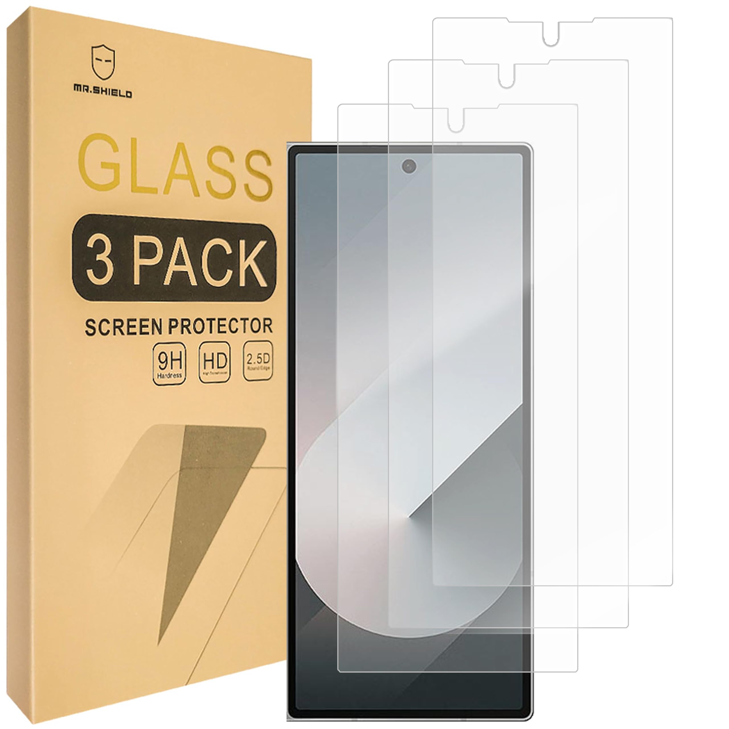 Photo 1 of Mr.Shield Screen Protector compatible with Samsung Galaxy Z Fold 6 5G (Front Screen Only) [Tempered Glass] [3-PACK] [Japan Glass with 9H Hardness]