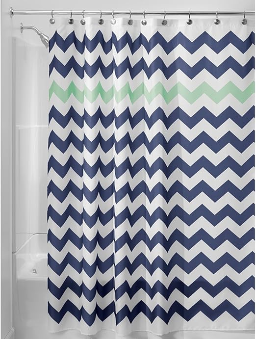 Amazon Com Idesign Fabric Chevron Shower Curtain For Master