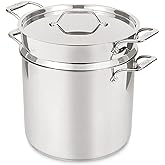 All-Clad Simply Strain Stainless Steel Stockpot, Multipot With Insert & Lid, 16 Quart Induction Oven Broiler Safe 600F, Strainer, Pasta Strainer with Handle, Steamer Pot, Pots and Pans, Silver
