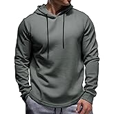 Fioboc Mens Hoodie Curve Hem Hoodies Pullover Classic Fit Sweatshirts Long Sleeve Hoodie S-4XL