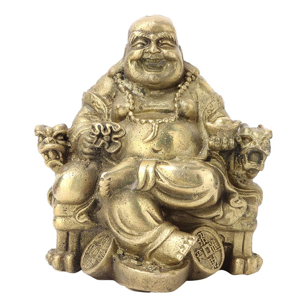 Hilitand Smiling Maitreya Buddha Figurines Statue Meaning Health and Luck For The Room Office Decoration Feng Shui Brass