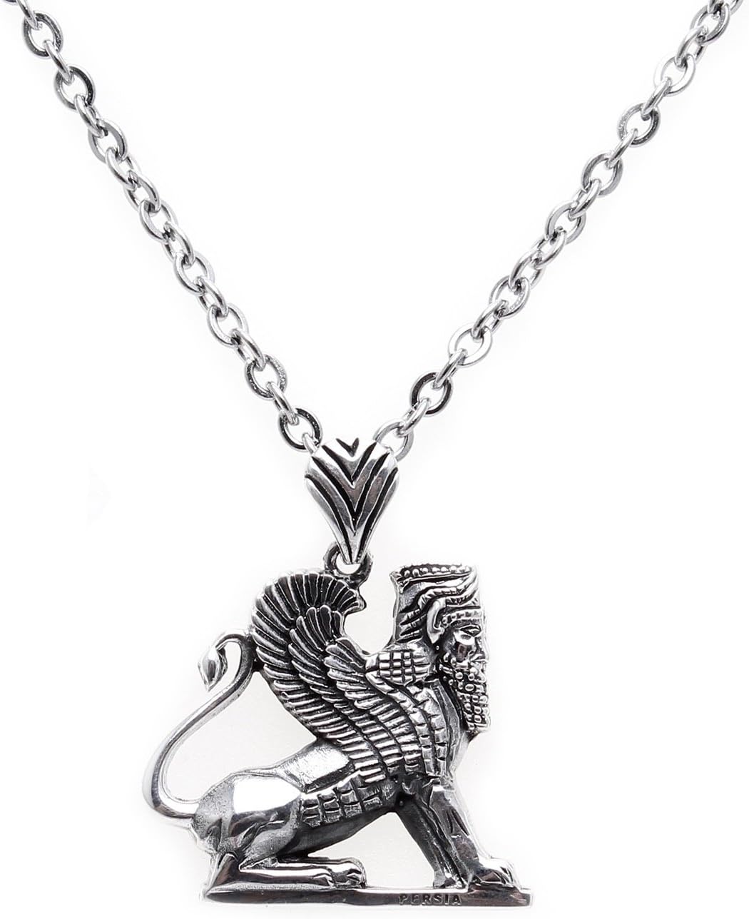 Sterling Siver 925 Persian Winged Lion Necklace Army Symbol Persia Art Gift