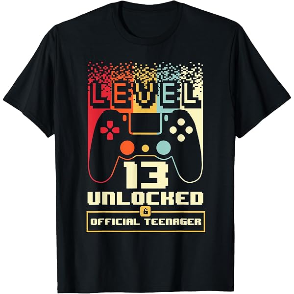Amazon.com: Level 13 Unlocked 13th Birthday Teenage Shirt Vintage