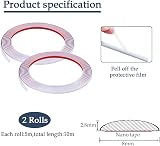 Zayejod 10M White Self-Adhesive Moulding Trim 2 Rolls 8mm PVC Edge view 2