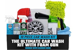Chemical Guys 10-Piece Arsenal Builder Car Wash Kit with Foam Gun, Bucket, and 3 - 16 fl oz Car Care Products & Chemicals - Works with Garden Hose for Trucks, SUVs, Motorcycles, and More