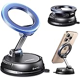 UGREEN Magsafe Car Mount, 360° Rotation Vacuum Magnetic Phone Holder for Car, 2500gf Car Phone Holder with Suction Cup, 22xN5