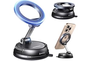 UGREEN Magsafe Car Mount, 360° Rotation Vacuum Magnetic Phone Holder for Car, 2500gf Car Phone Holder with Suction Cup, 22xN5