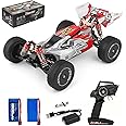 WLtoys 144001 Racing RC Cars,1:14 Scale High Speed Remote Control Car for Adults Kids, Fast RC Cars with 2 Batteries, 2.4GHz RC Buggy Off-Road Drift Car with RTR Aluminum Alloy Chassis (Red)