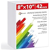 Simetufy 42 Pack Canvas Boards for Painting 8 x 10 inch Canvas Panels Blank - Gesso Primed Acid-Free 100% Cotton for Acrylics Oil Watercolor Tempera Paints