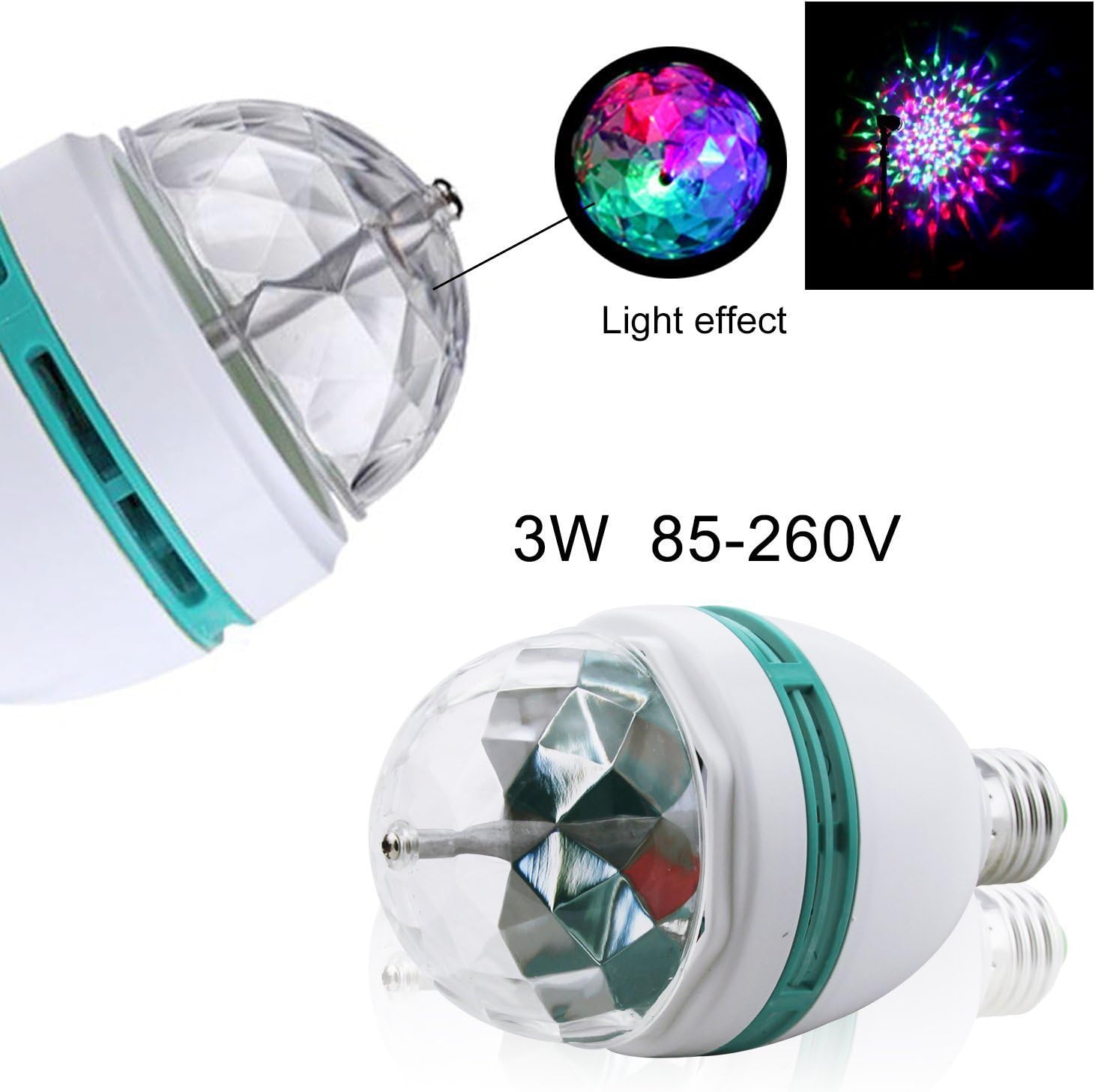 Sidiou Group E27 3 Watt ludología bombillas cambio de Color RGB Bola de