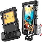 50FT Underwater Diving Housing for iPhone 18 Pro/Max, 14-17, Galaxy S26/25 | Bluetooth Remote Shutter, Fits Devices up to 7.3 Inches, Snorkel-Ready Design for Clear Marine Photos and Outdoor Trips