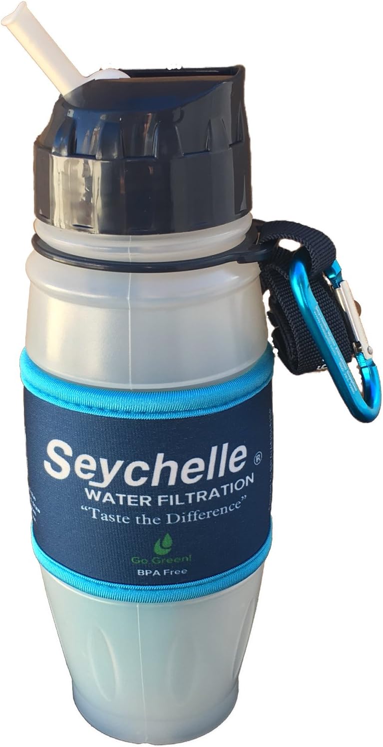 Seychelle pH2O Pure Water Filtration Bottle with Alkaline (pH Enhanced) Filter 28oz