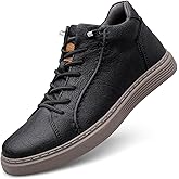 Elevator Shoes for Men, 2.36" Height Increasing High Top Sneakers with Hidden Insoles, Casual Dress Leather Shoes, Non-Slip Sole