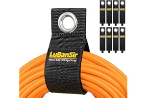 LuBanSir 9 Pack Extension Cord Holder, 17-Inch Heavy Duty Storage Strap for Garage Organization and Storage