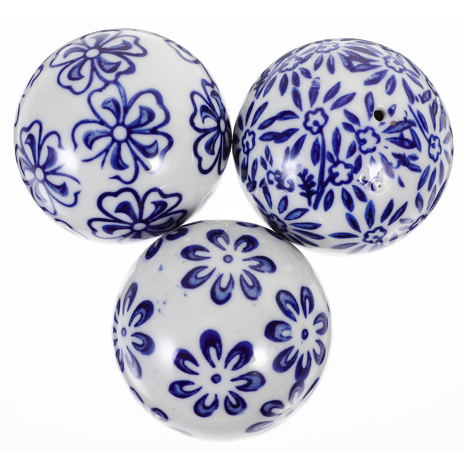 Floating Ceramic Orbs：Blue and White Porcelain Balls Floating Ceramic Orbs Decorative Porcelain Ball for Vases Fish Tank Tables Wedding Decor