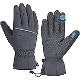 ihuan Winter Waterproof Skiing Gloves for Men & Women, Cold Weather Thermal Gloves with Touchscreen Fingers, Windproof, Snowboarding, Running, Cycling, Driving, Hiking, Motorcycling