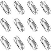 BlingKingdom 12 PCS Roller Blind Chain Connector Clips Replacement Window Beaded Pull Ball Chain Link Connector Shades Cord Fixer for 4.5 mm Roller, Roman, Vertical Blinds - Stainless Steel