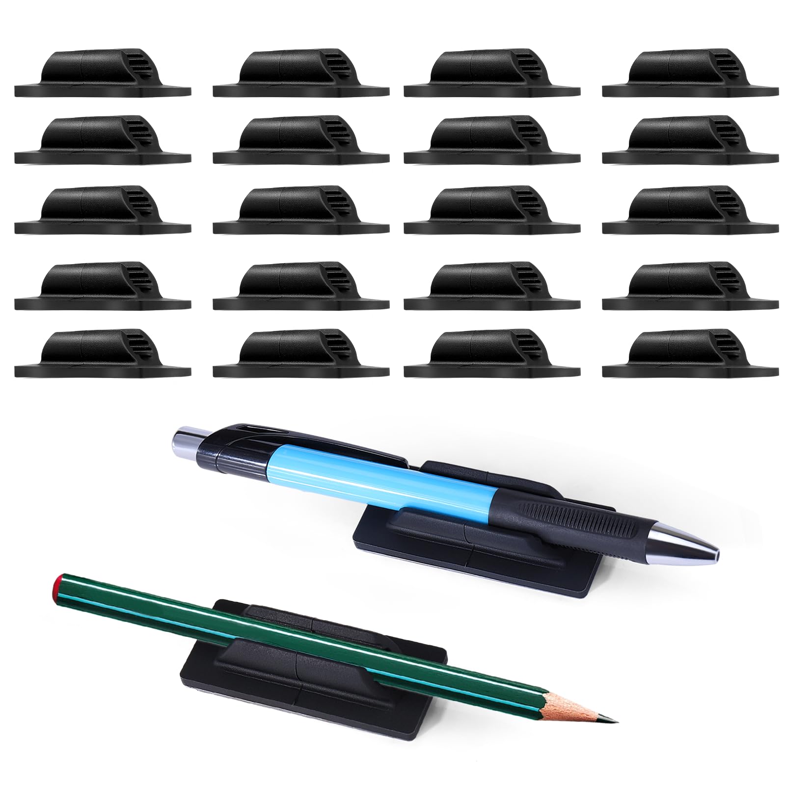 Photo 1 of AIERSA Pencil Holder for Desk,20Pcs Pen Holders for Classroom Clipboard Attachment,Silicone Adhesive Pencil Holder for School Student Kids Desk Teacher Office Accessories