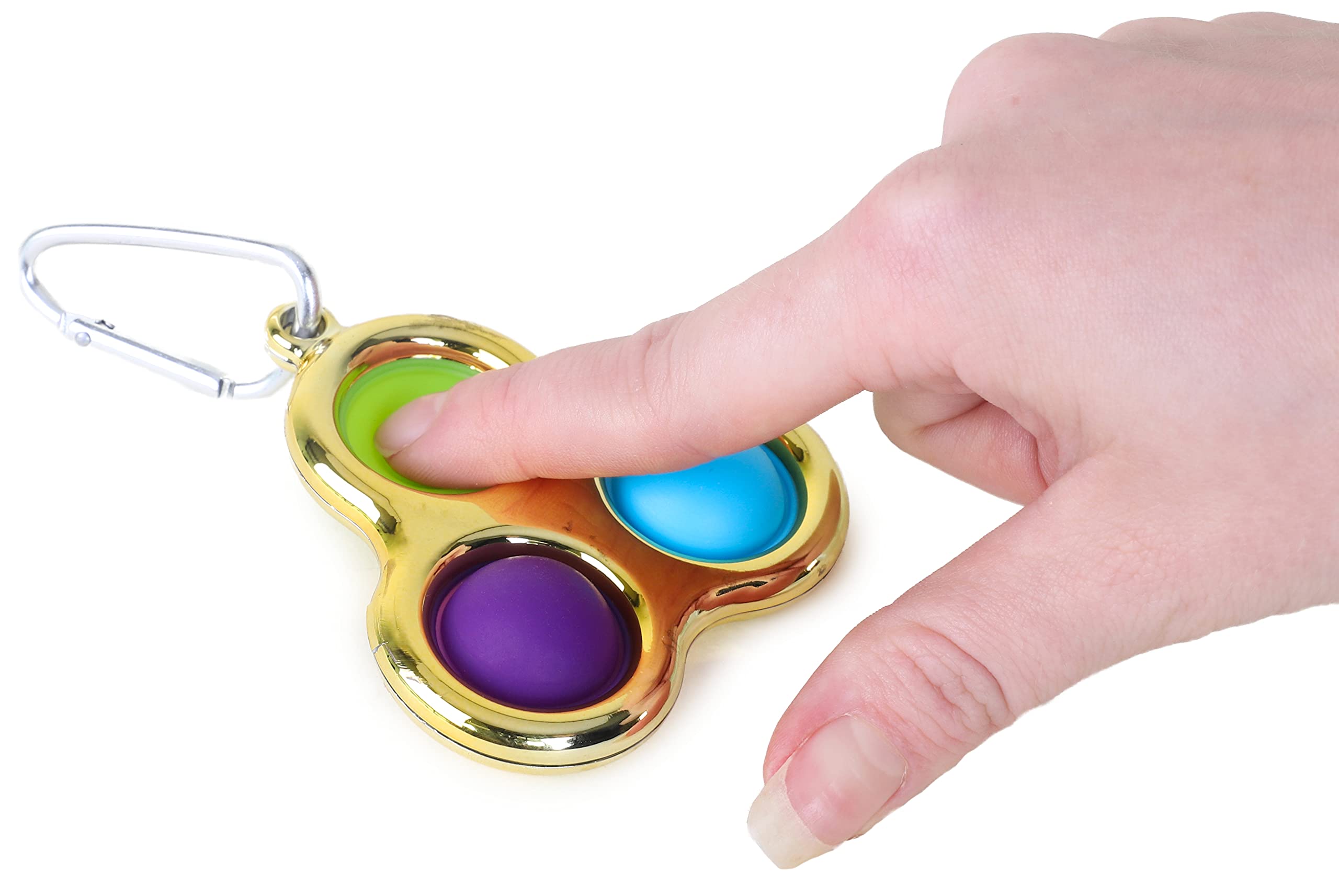 Toyland® Push Bubble Pop Bubble Sensory Fidget Toy - Lots To Choose From (Gold Keychain)