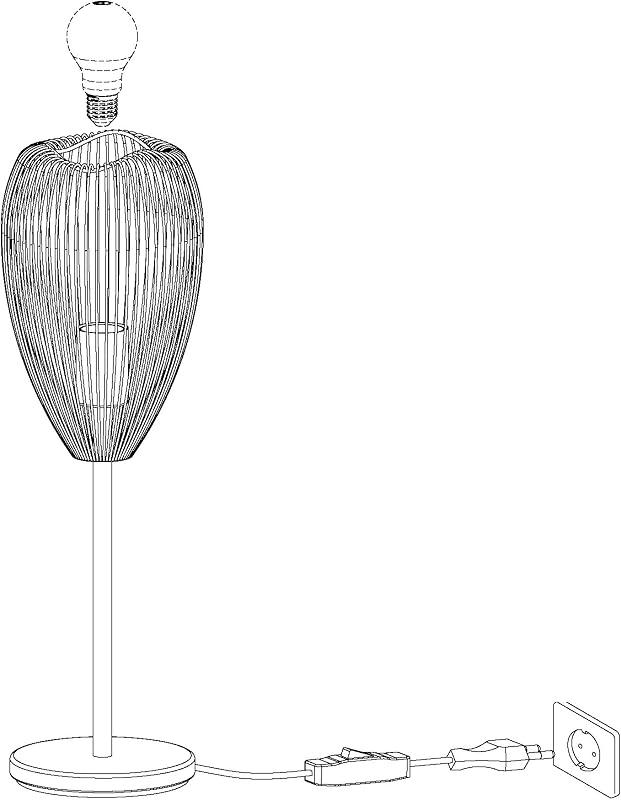 lampada da tavolo Clevedon, lampada moderna a 1 fiamma, luce