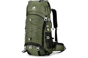 Outplea 60L Hiking Backpack with Rain Cover Men, Large Tactical Camping Backpack Bag Waterproof, Sac de Randonnée 60L Homme