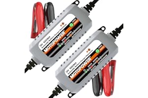 MOTOPOWER MP00205B 12V 1000mA Automatic Battery Charger, Battery Maintainer, Trickle Charger, and Battery Desulfator with Tim