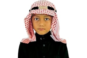 Desert Dress Kids Igal Shemagh Set Arab Headwear Islamic Prayer Scarf Headband for Boys Muslim Cap for Eid Hajj Umrah
