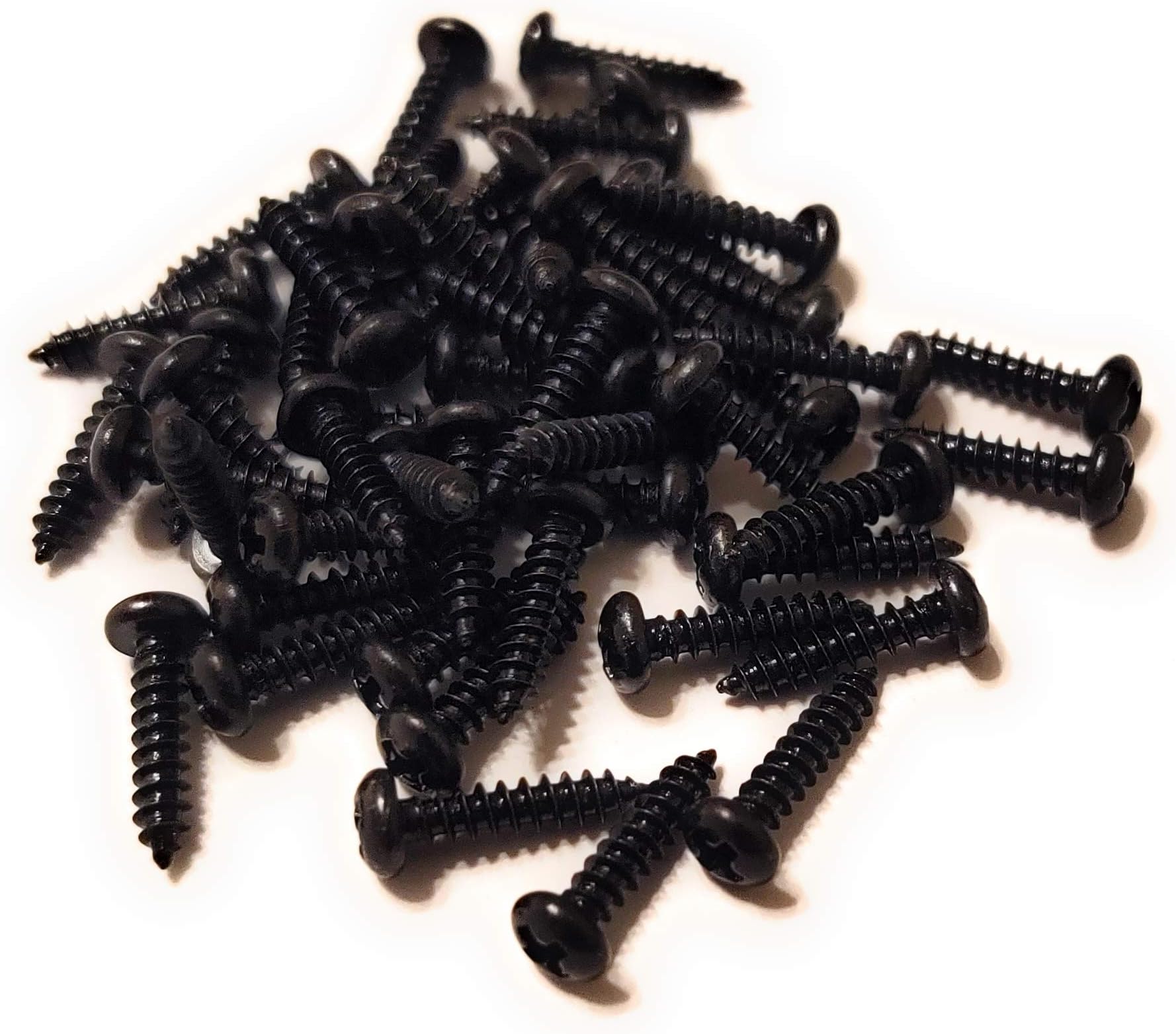 50 Pack Made in USA #2 x 3/8 inch Black Finish Phillips Tuner Screws for Guitar Machine Heads