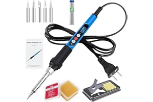 ANBES Soldering Iron Kit, 90W 110V Fast Heat up LCD Digital Soldering Gun kit with Ceramic Heater, 10 in 1 Adjustable Temperature Soldering Kit with Automatic Sleep Mode
