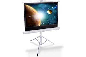 Pyle Portable Projector Screen Tripod Stand - Mobile Projection Screen, Durable Easy Pull Assemble System for Schools Meeting