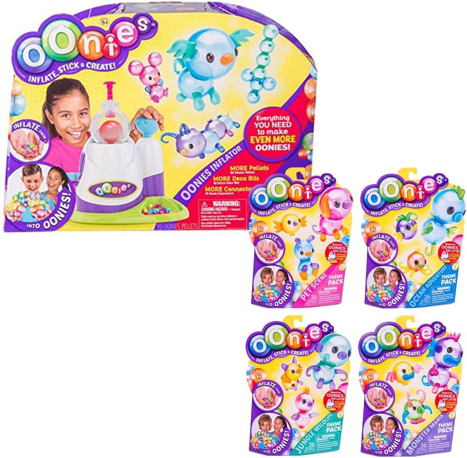 Oonies Mega Starter Pack, Multicolor Bundle with Oonies S1 Theme Packs Bundle of 4: Pet Scene, Jungle World, Ocean and Monster Mash!