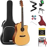 Donner 41” Acoustic Guitar Bundle for Beginners Adults with Online Lesson, 4/4 Full Size Steel Acustica Guitarra with Gig Bag
