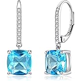 CiNily Square-cut Drop Dangle Earrings for Women Hypoallergenic, Multi-color Cubic Zirconia Earrings Diamond Dangle Earrings Jewelry Gifts for Mothers Day 14K White Gold, Yellow Gold, Rose Gold