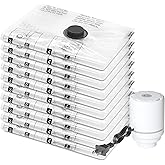 10 Medium Vacuum Storage Bags with Electric Pump, Compression Packing Seal Space Saver Cubes for Clothing Pillows