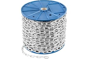 MINDOW 50ft 2.5mm Galvanized Iron Jack Chain, Hanging Chains - Metal Chain Roll for Light Chains Needs, Hanging Plants, Bird Feeders, Lights, DIY Projects/Craft