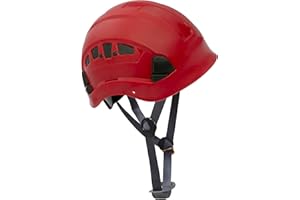 Troy Safety, HP55 Adjustable ABS Climbing Helmet, 6-Point Suspension, Designed for Climbing, Riding and Construction, 1 Ea Red