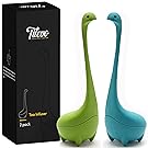 Tilevo Tea Infuser Set of 2 - Dinosaur Loose Leaf Tea Infusers with Long Handle Neck & Cute Ball Body Lake Monster Silicone Tea Strainer & Steeper with Gift Box