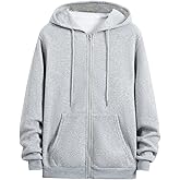 VIPWOLF Men's Zip Up Hoodie Sweatshirts Casual Drawstring Long Sleeve Hooded Jackets Trendy Fall Outfits