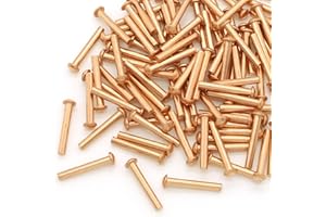 ASAMUYU 100 Pieces Round Head Solid Rivets Fasteners Copper Rivets (M3x20)
