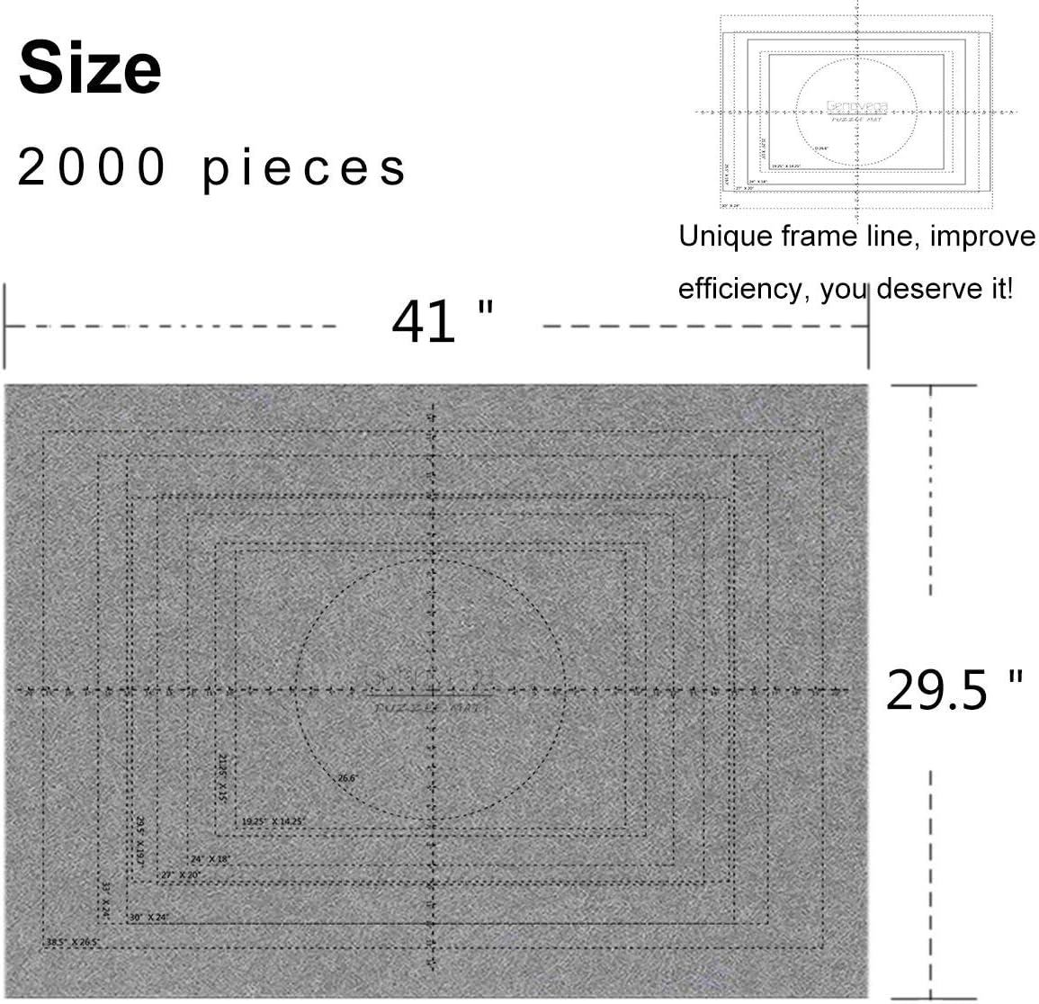 Gropecan Jigsaw Puzzle Mat Roll Up - 1500 Pieces and 2000 Pieces Saver Large Puzzles Board for Adults Kids, Storage and Transport Premium Pump Puzzle Glue Puzzles Felt Mat Inflatable Tube: Toys & Games