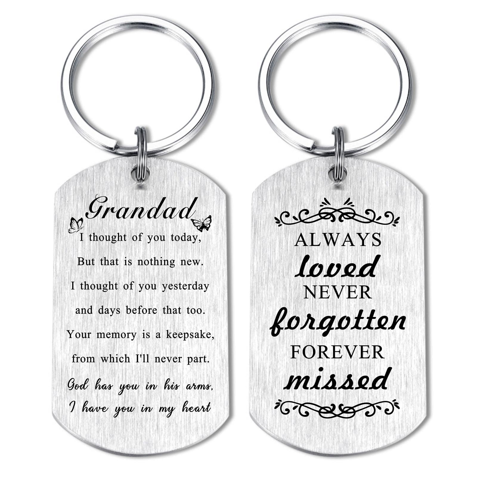 Alotozo Memorial Gifts for Loss of Grandad - Sympathy Gifts for Loss of Grandfather - In Memory of Grandad Keyring - Bereavement or Funeral Gift for Grandson Granddaughter