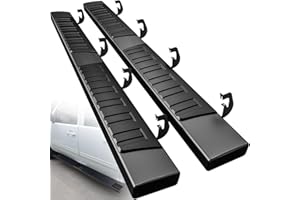 PERFIT LINER Running Boards 6.5 Inches for Crew Cab Chevy Silverado/GMC Sierra 2007-2018 1500 | 2019 Limited/LD | 2007-2019 2500HD/3500HD (4 Full Size Doors) Black Aluminum Alloy Side Steps Rails Nerf Bars 6.5"