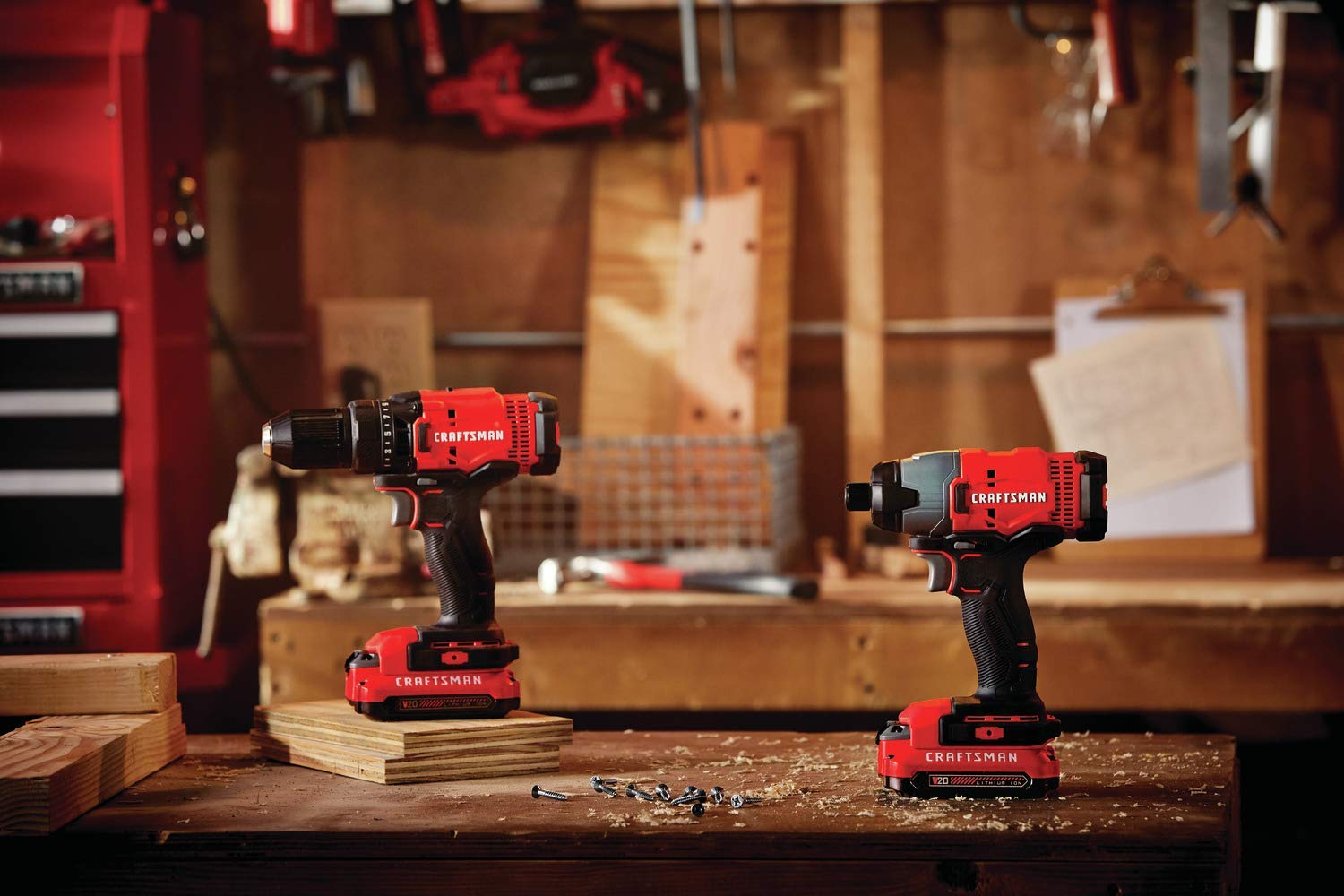 CRAFTSMAN V20 Cordless Drill Combo Kit, 2 Tool (CMCK200C2)