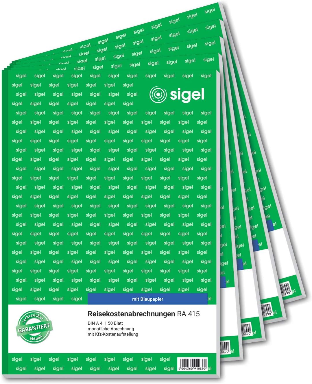 Sigel Forms - Travel Abrechnungen A4 Monthly with Blue Carbon Paper, Monthly, 50 Sheets (Pack of 5) 5 piece